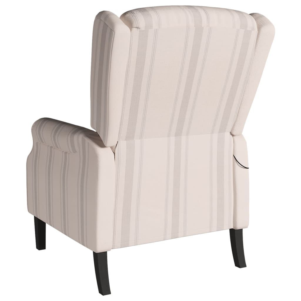 Poltrona Massaggiante Reclinabile Con Motivo A Righe In Tessuto VidaXL 16 width=274