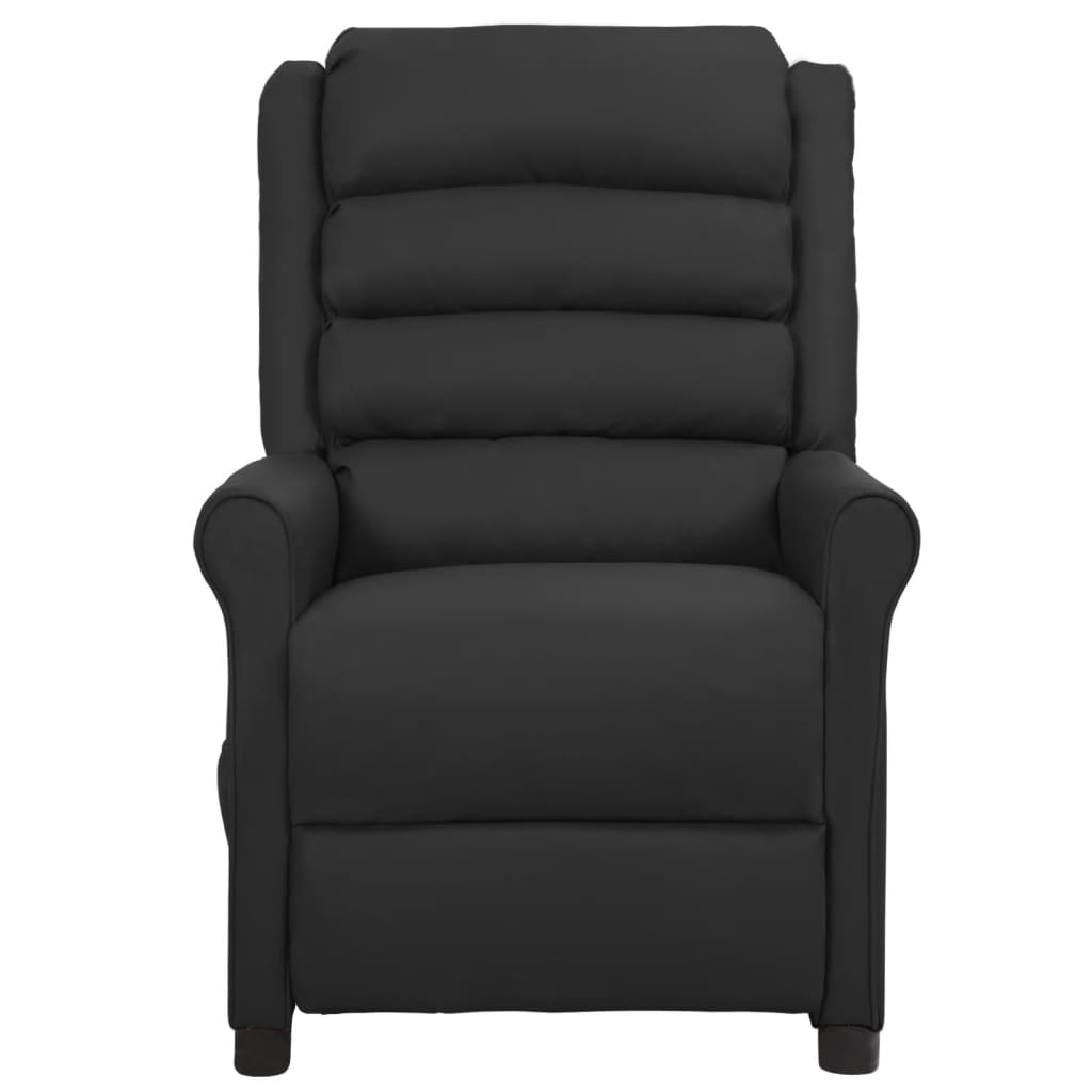 vidaXL Sillón de masaje de cuero sintético negro