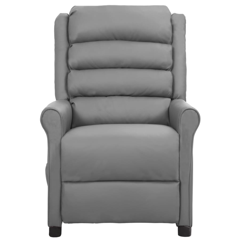 vidaXL Fauteuil de massage Gris Similicuir