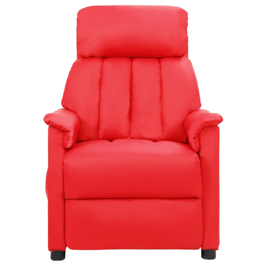 vidaXL Наклоняем стол, червен, изкуствена кожа