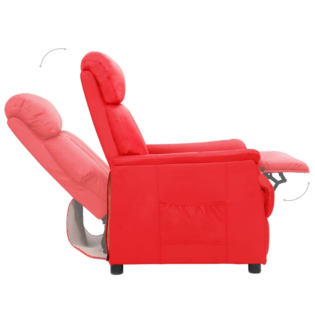 Piros műbőr dönthető szék 