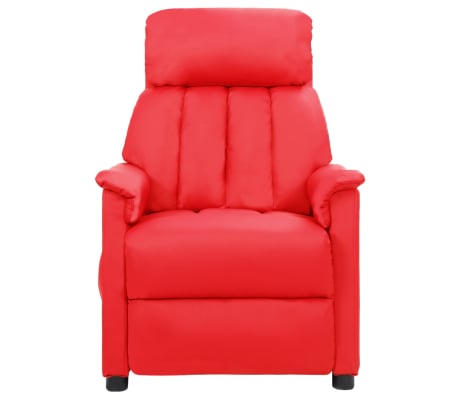 vidaXL Sillón reclinable de cuero sintético rojo