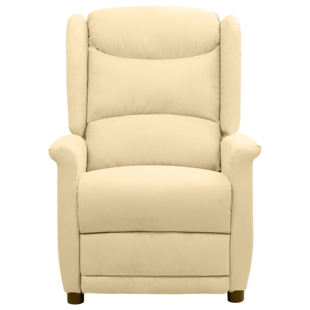 vidaXL masāžas krēsls, krēmkrāsas mikrošķiedras audums