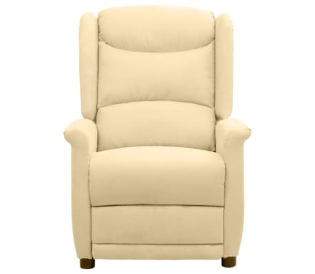 vidaXL masāžas krēsls, krēmkrāsas mikrošķiedras audums