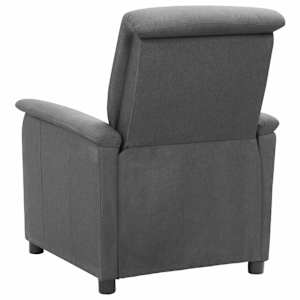 Polohovací křeslo světle šedé textil - obrázek 4