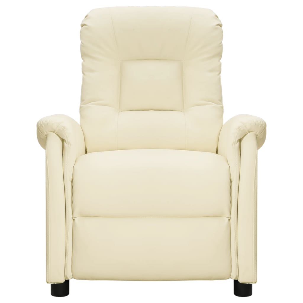 

vidaXL Fauteuil verstelbaar kunstleer crèmekleurig