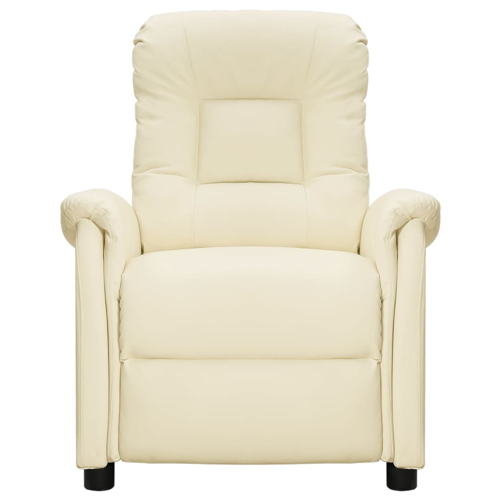 vidaXL Fauteuil de massage Crème Similicuir