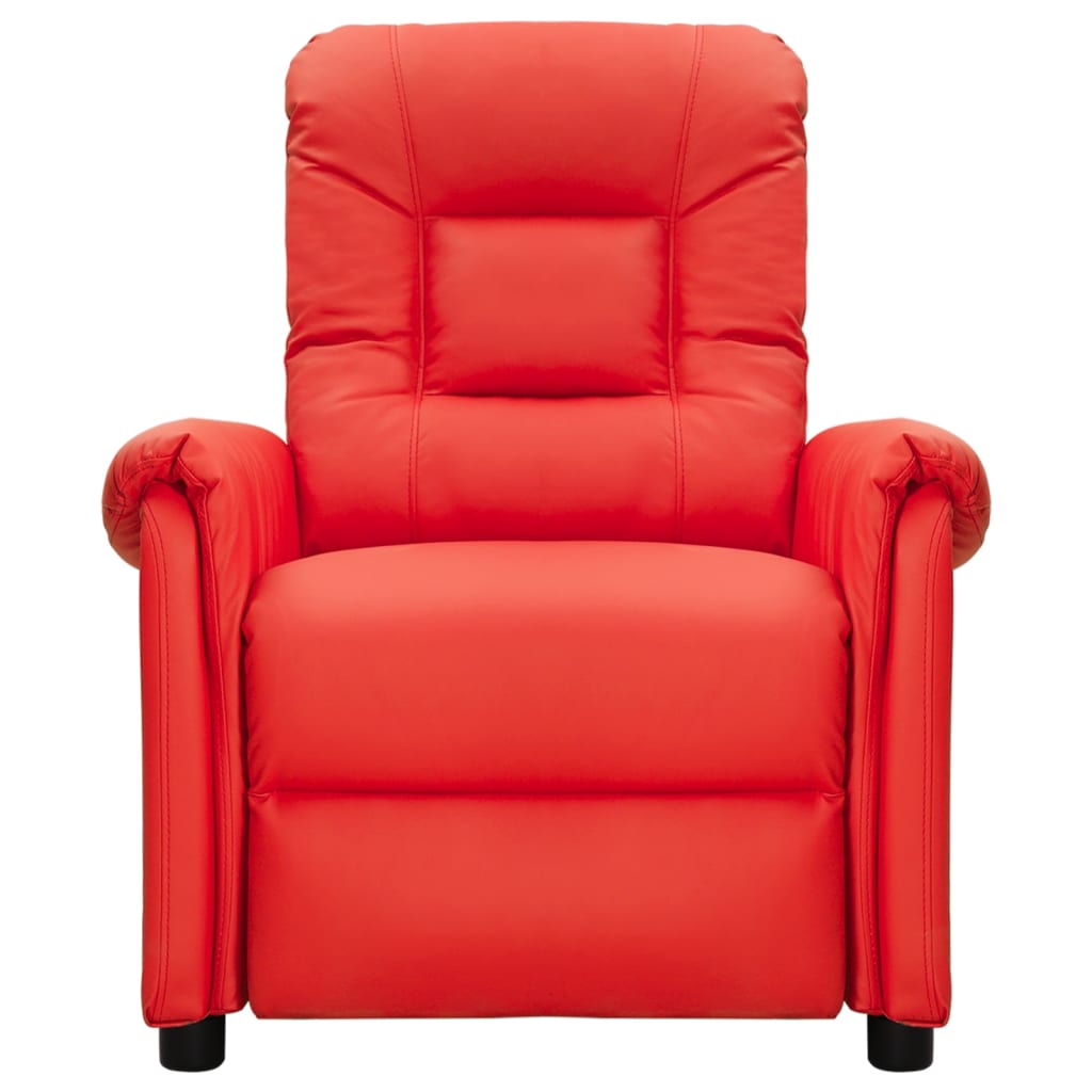 vidaXL Масажен стол, червен, изкуствена кожа