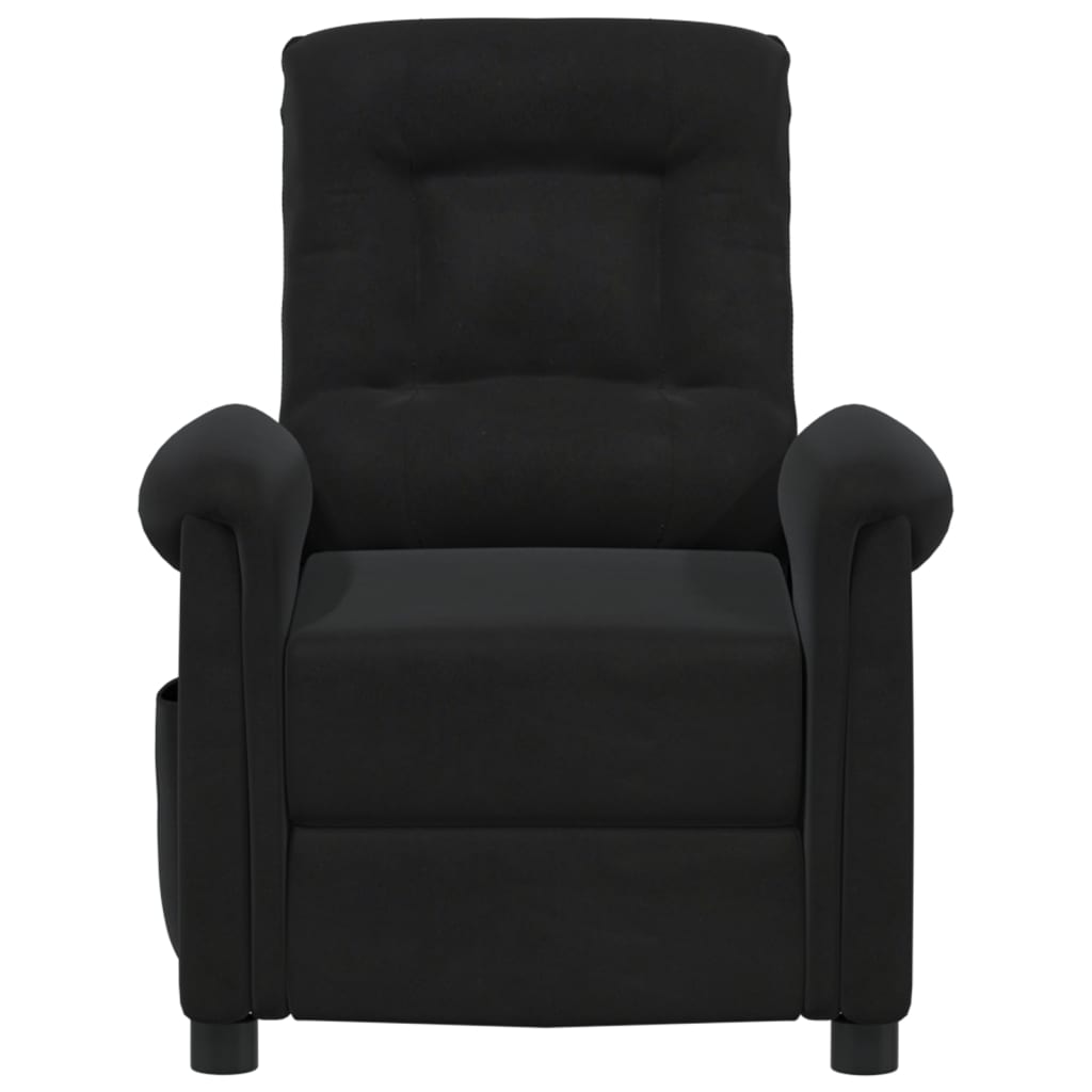 vidaXL Atlošiamas krėslas, juodos spalvos, mikropluošto audinys
