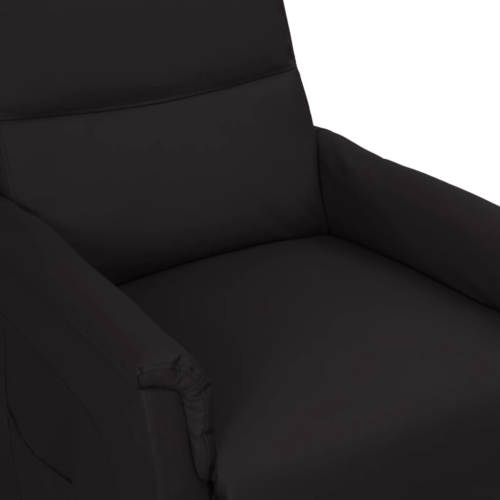 Fekete műbőr dönthető fotel 