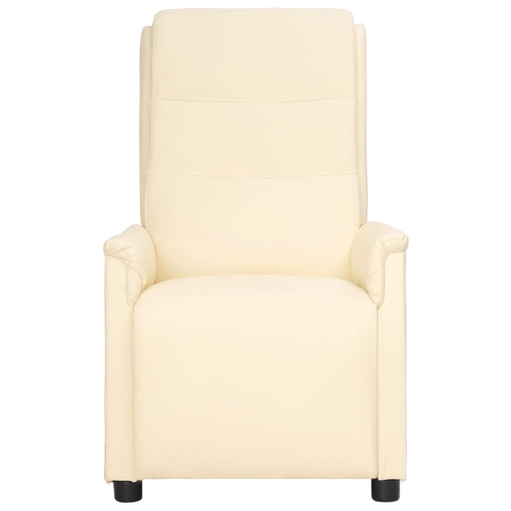 vidaXL Fauteuil inclinable Crème Similicuir