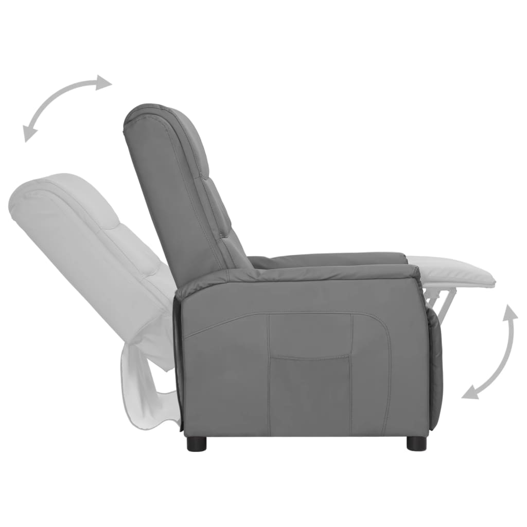 Szürke műbőr dönthető fotel 