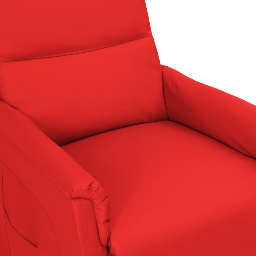 Piros műbőr dönthető fotel 