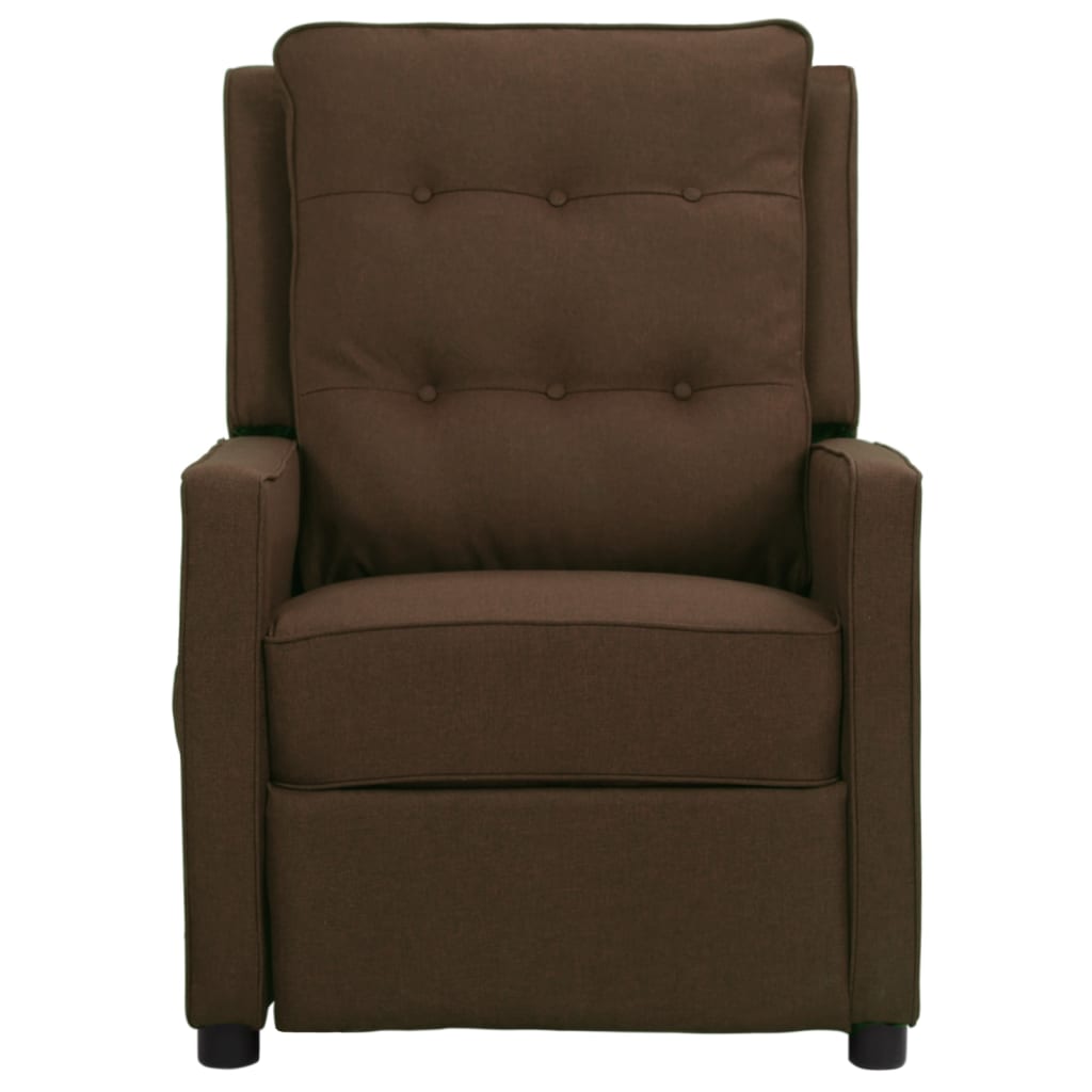 vidaXL Fauteuil de massage Marron foncé Tissu