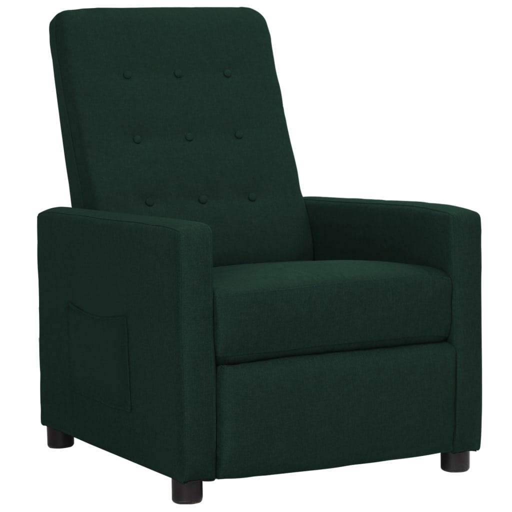 Fauteuil inclinable Vert foncé Tissu