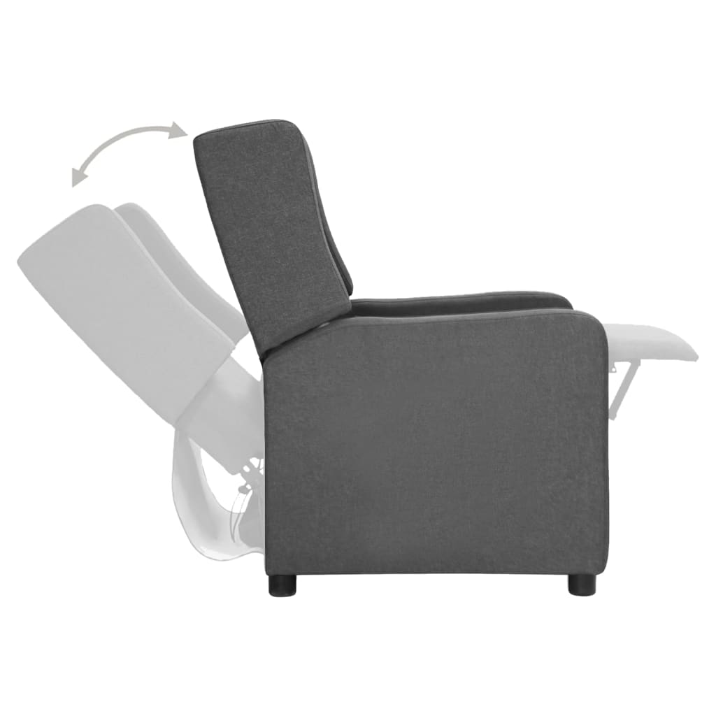 Реклайнер стол, светлосив, текстил