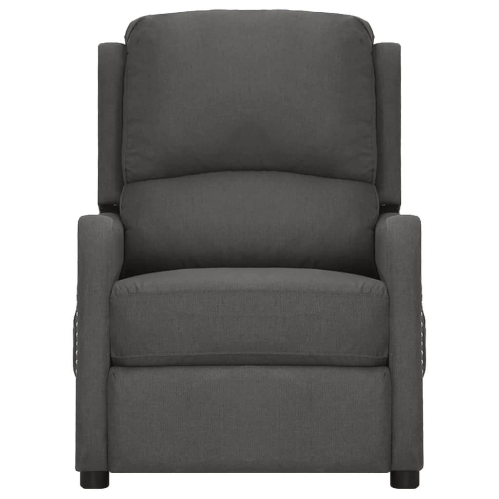 vidaXL Sillón de masaje de tela gris oscuro