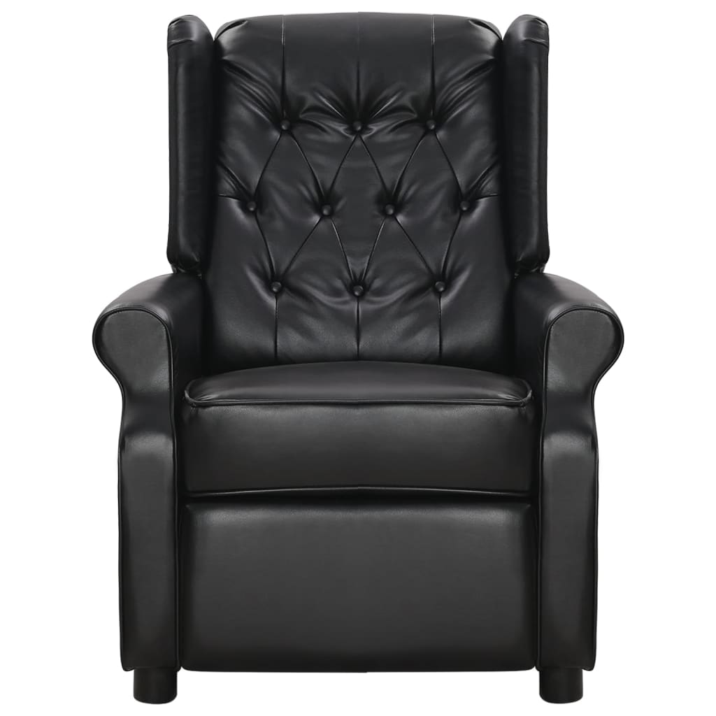 vidaXL Fauteuil de massage Noir Similicuir brillant