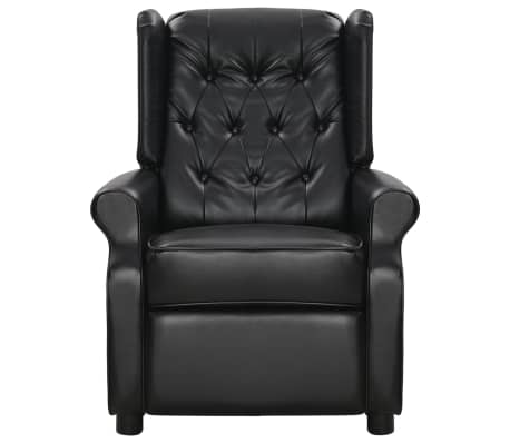 vidaXL Fauteuil de massage Noir Similicuir brillant