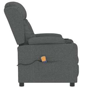 Masážní křeslo tmavě šedé textil - obrázek 4