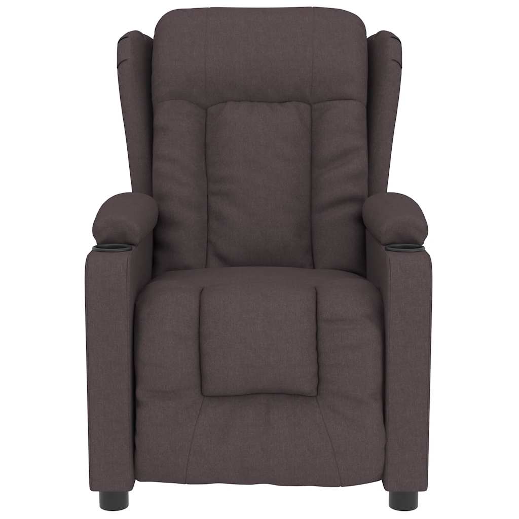 vidaXL Massagestoel stof donkerbruin