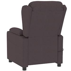 Masážní křeslo tmavě hnědé textil - obrázek 5