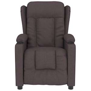 vidaXL Fauteuil de massage Marron fonc&eacute; Tissu