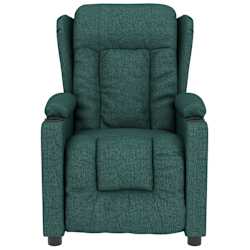 vidaXL Poltrona de massagens tecido verde-escuro