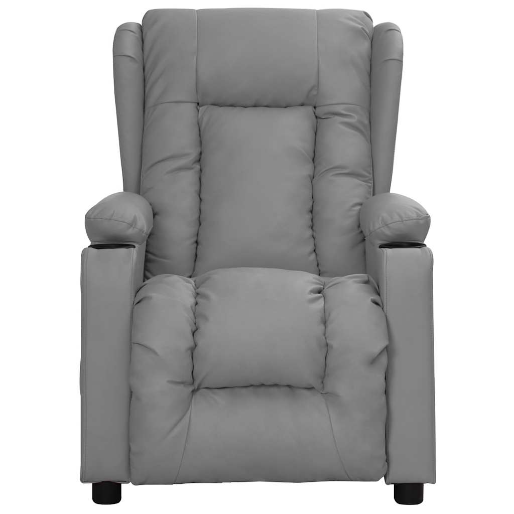 vidaXL Massagestoel kunstleer grijs