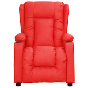 vidaXL Masažinis krėslas, raudonos spalvos, dirbtinė oda
