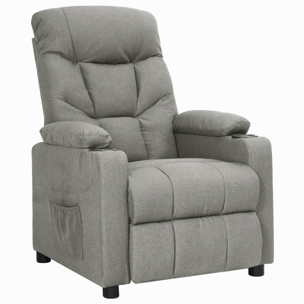 vidaXL Fotoliu rabatabil, gri deschis, material textil