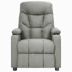 Polohovací křeslo světle šedé textil - obrázek 2
