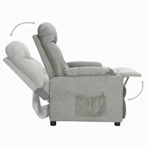Polohovací křeslo světle šedé textil - obrázek 5