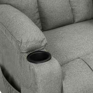 Polohovací křeslo světle šedé textil - obrázek 7