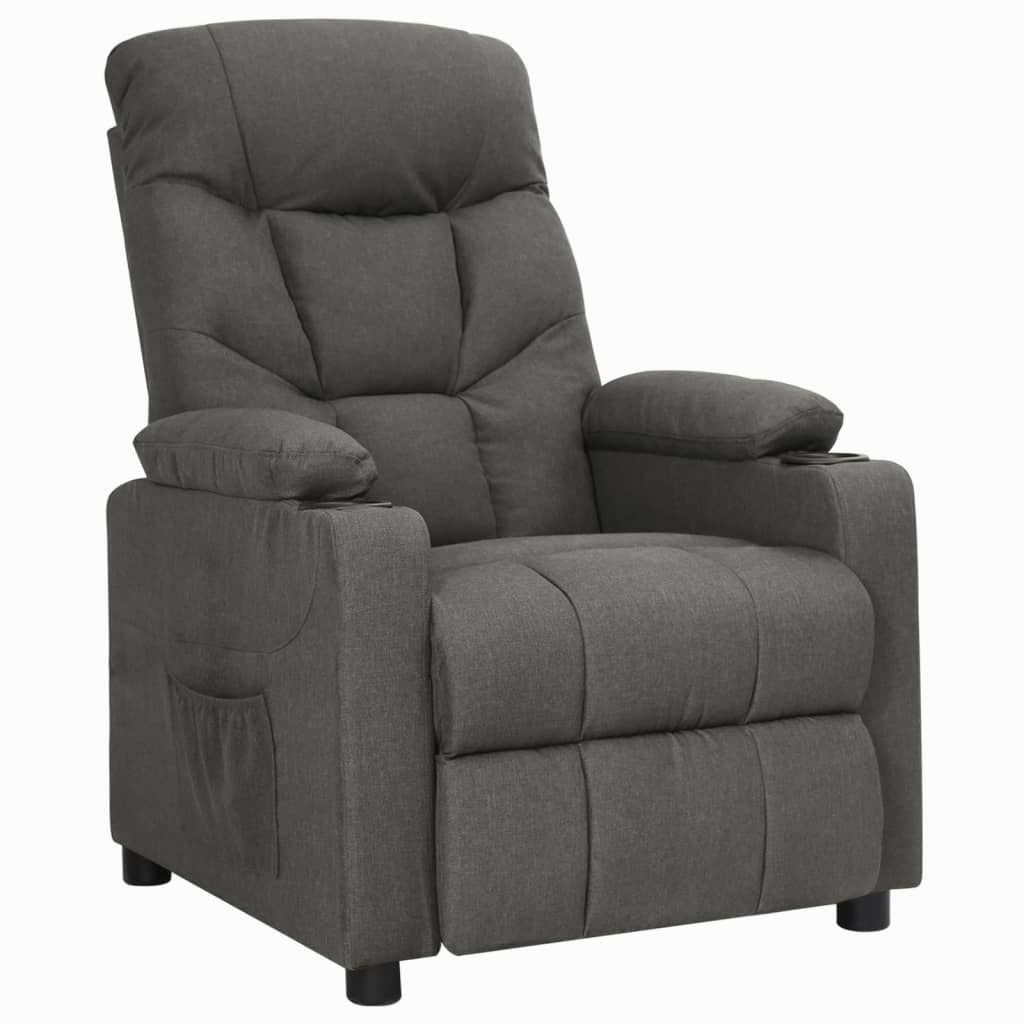 vidaXL Fotoliu rabatabil, gri închis, material textil