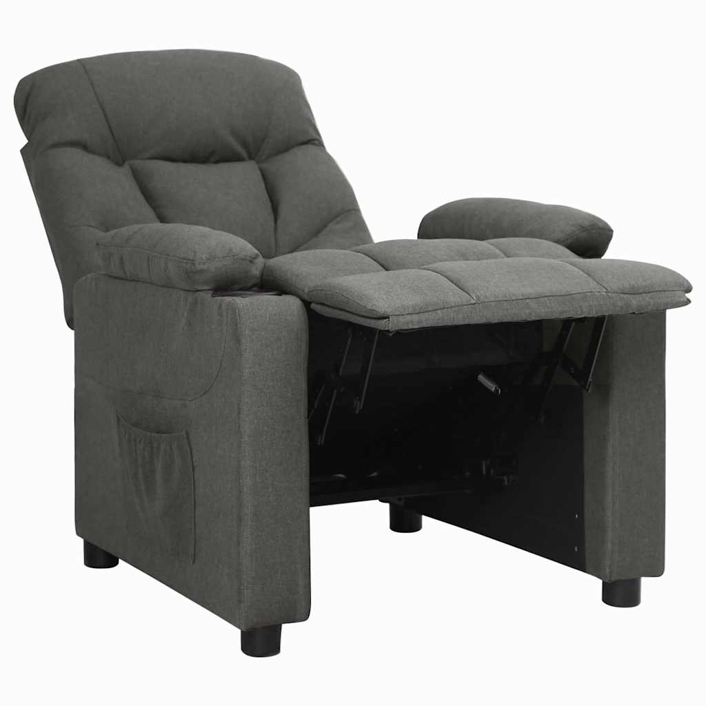 vidaXL Fauteuil verstelbaar stof donkergrijs grijs, foto 3