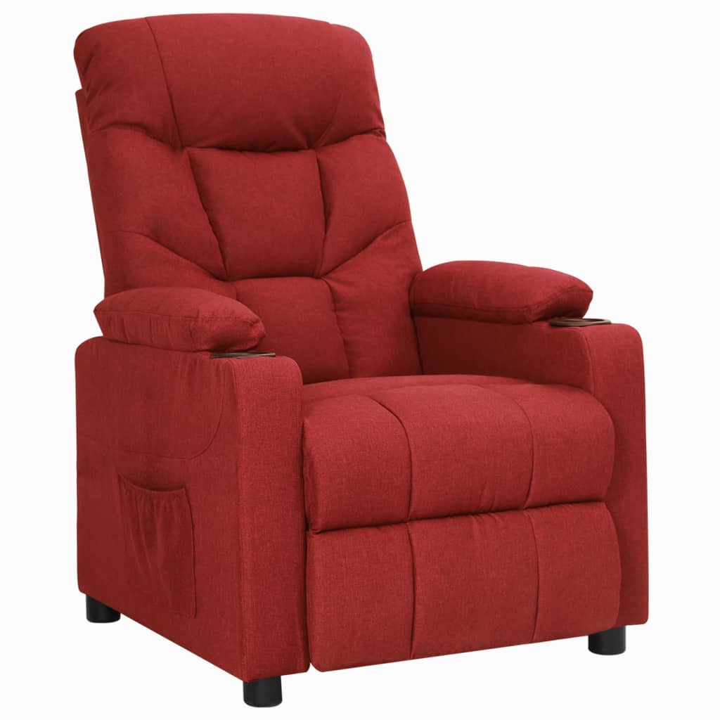 vidaXL Fotoliu rabatabil, roșu vin, material textil