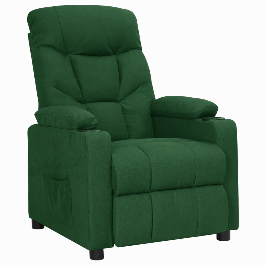 vidaXL Fotoliu rabatabil, verde închis, material textil