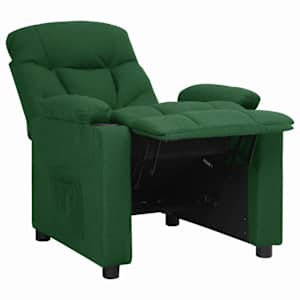 Polohovací křeslo tmavě zelené textil - obrázek 4