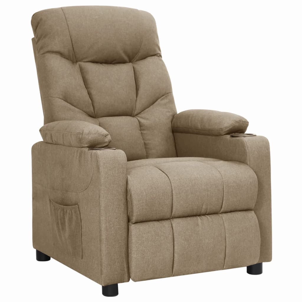 vidaXL Fotoliu rabatabil, gri taupe, material textil