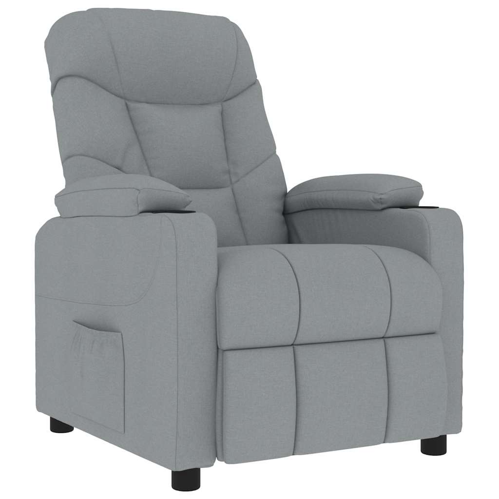 vidaXL Masážní křeslo světle šedé textil