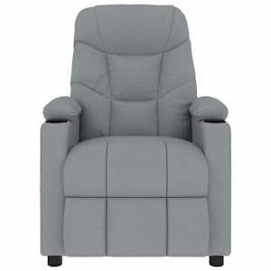 Masážní křeslo světle šedé textil - obrázek 3