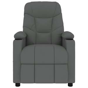 Masážní křeslo tmavě šedé textil - obrázek 3