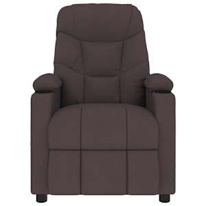 Masážní křeslo tmavě hnědé textil - obrázek 3