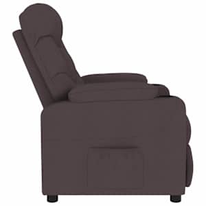 Masážní křeslo tmavě hnědé textil - obrázek 4
