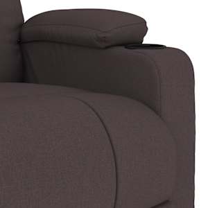 Masážní křeslo tmavě hnědé textil - obrázek 6