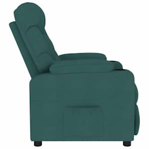 Masážní křeslo tmavě zelené textil - obrázek 4