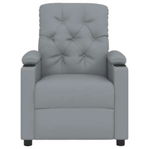 Polohovací křeslo světle šedé textil - obrázek 3