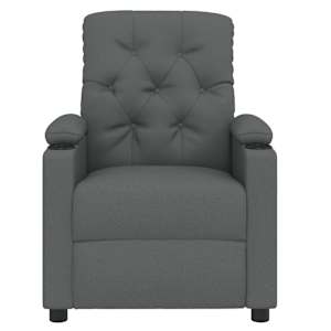 Polohovací křeslo tmavě šedé textil - obrázek 3