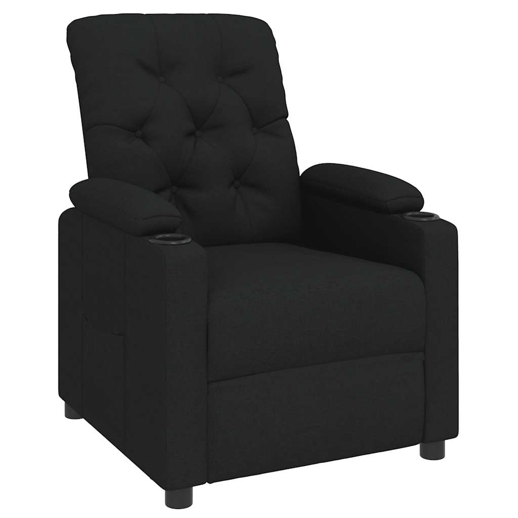 vidaXL Poltrona reclinável tecido preto
